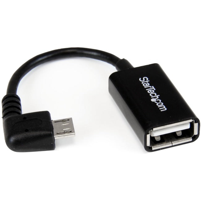 StarTech.com Adaptateur hôte Micro USB vers USB OTG 5 pouces à angle droit M/F