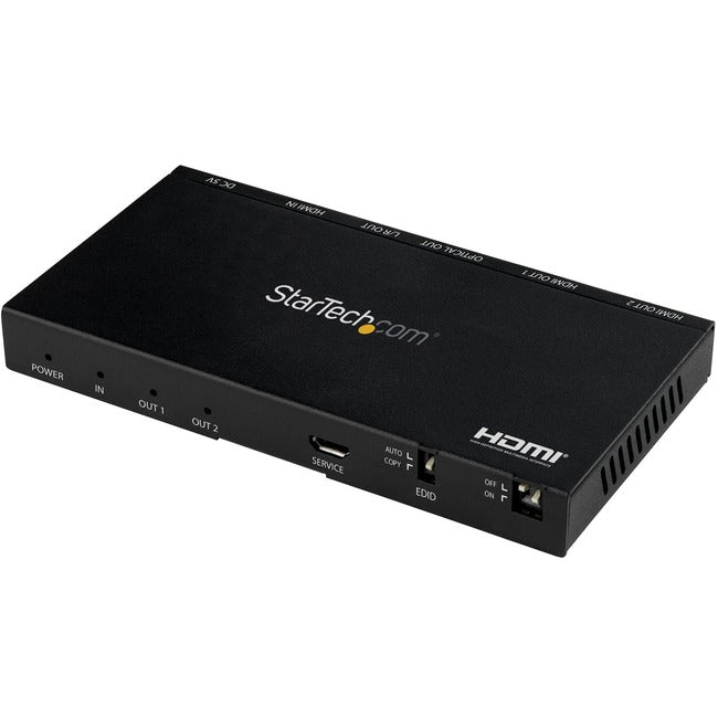 Répartiteur HDMI 2 ports StarTech.com (1x2), répartiteur audio-vidéo UHD HDMI 2.0 4K 60 Hz avec scaler et extracteur audio, copie EDID, téléviseur/projecteur