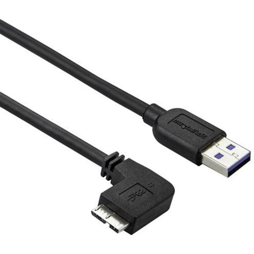 StarTech.com Câble Micro USB 3.0 fin 0,5 m 20 pouces - M/M - USB 3.0 A vers Micro USB à angle gauche - USB 3.1 Gen 1 (5 Gbit/s)