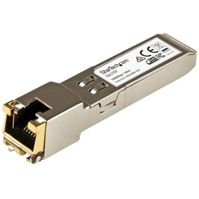 StarTech.com Module SFP compatible Cisco GLC-T - 1000BASE-T - Émetteur-récepteur SFP SFP Gigabit Ethernet 1GE vers RJ45 Cat6/Cat5e - 100 m