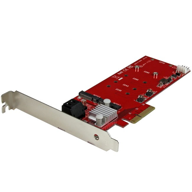 StarTech.com 2x M.2 NGFF SSD RAID Controller Card plus 2x SATA III Ports - PCIe - Two Slot PCI Express M.2 RAID Card plus deux ports SATA