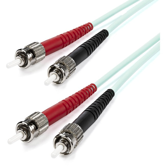 Câble fibre optique StarTech.com 1 m - Aqua 10 Gb - Duplex multimode 50/125 - LSZH - ST/ST - OM3 - Câble de raccordement fibre ST vers ST