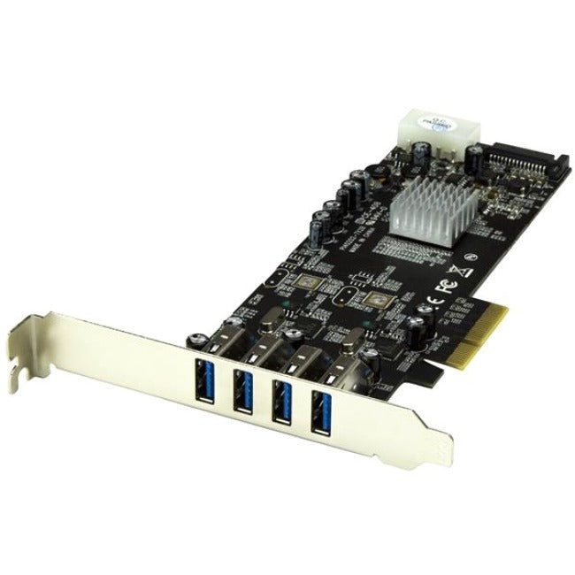 StarTech.com Adaptateur de carte 4 ports PCI Express (PCIe) SuperSpeed USB 3.0 avec 2 canaux 5 Gbit/s dédiés - UASP - Alimentation SATA / LP4
