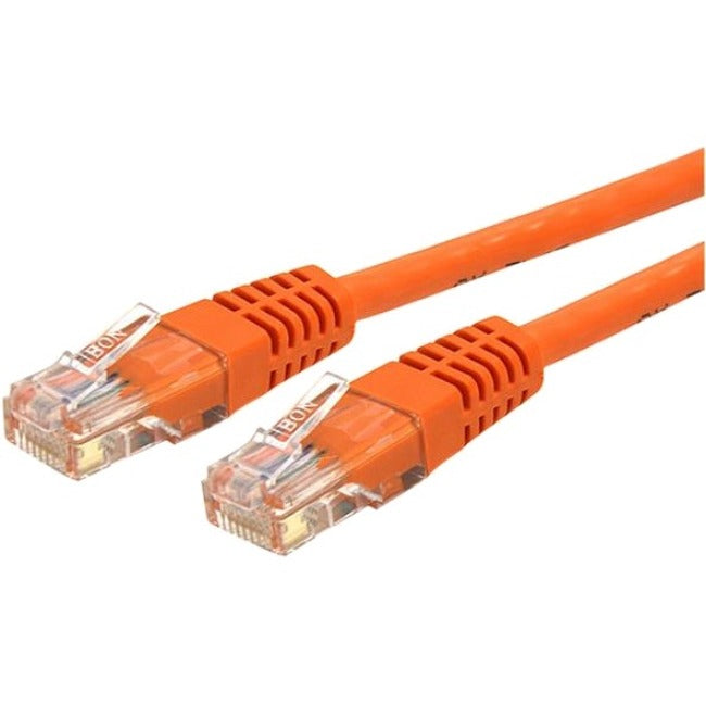 Câble Ethernet CAT6 de 35 pieds de StarTech.com - Gigabit moulé orange - 100 W PoE UTP 650 MHz - Cordon de raccordement de catégorie 6 Câblage certifié UL/TIA