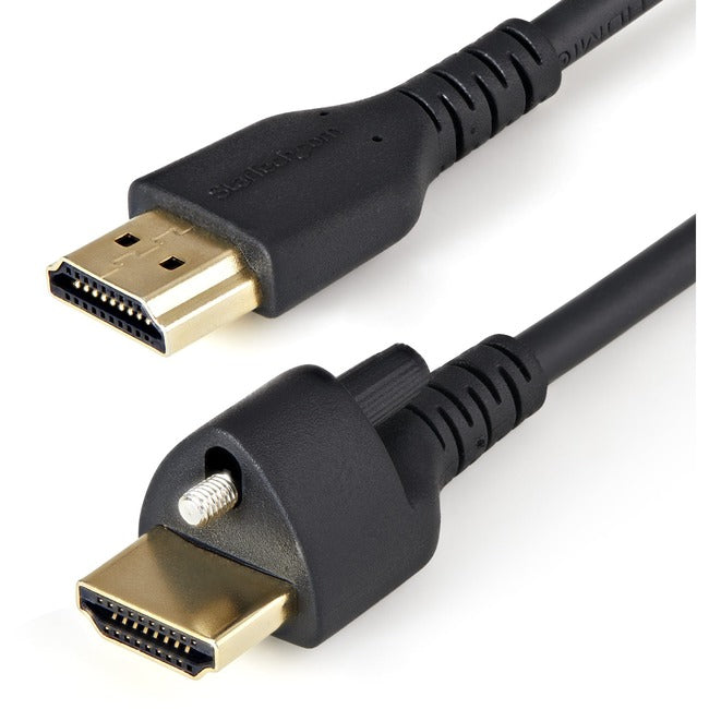 StarTech.com Câble HDMI 2 m (6 pi) avec vis de verrouillage, 4K 60 Hz HDR Câble HDMI 2.0 haute vitesse avec Ethernet, connecteur de verrouillage sécurisé, M/M