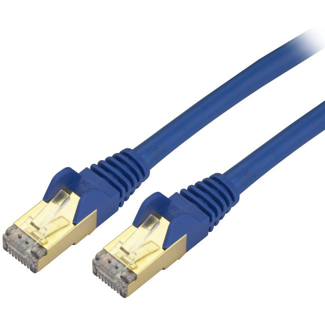 StarTech.com Câble Ethernet CAT6a de 7 pi - 10 Gigabits Catégorie 6a Blindé RJ45 100W Cordon de brassage PoE - Bleu 10GbE Certifié UL/TIA
