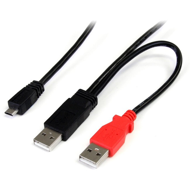 StarTech.com Câble USB Y de 30 cm pour disque dur externe - Double USB A vers Micro B