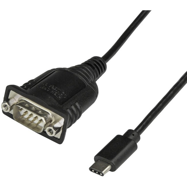 StarTech.com Câble adaptateur USB C vers série avec rétention de port COM, 16" (40 cm) Câble convertisseur USB Type-C vers RS232 DB9, Windows/Mac/Linux