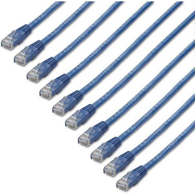 StarTech.com Câble Ethernet CAT6 de 1,8 m - Paquet de 10 - Vérifié ETL - Cordon de brassage CAT6 bleu - Connecteurs RJ45 moulés - 24 AWG - UTP