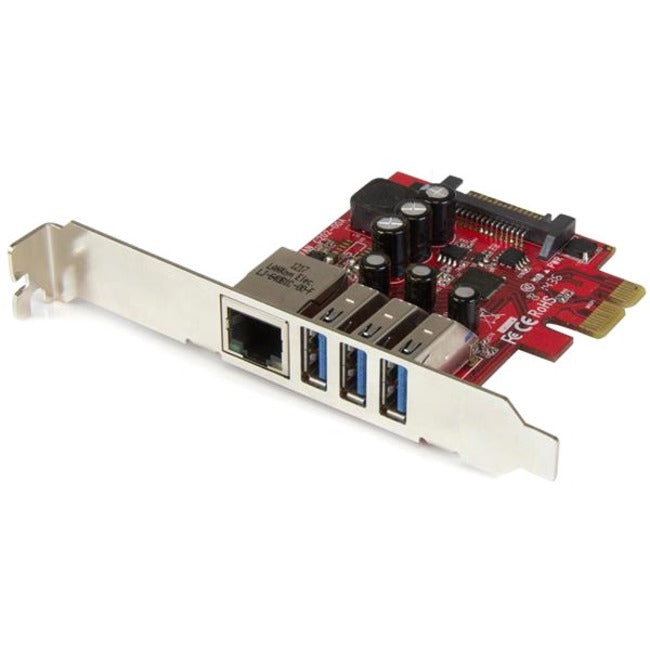 StarTech.com Carte PCI Express 3 ports USB 3.0 + Ethernet Gigabit
