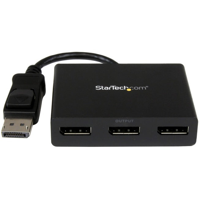 StarTech.com 3-Port Multi Monitor Adapter, DisplayPort 1.2 MST Hub, Dual 4K, 1x 1080p, Video Splitter for Extended Desktop Mode, Windows