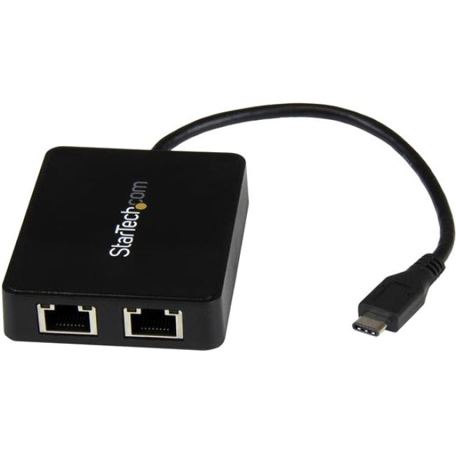 StarTech.com Adaptateur USB C vers double Gigabit Ethernet avec port USB 3.0 (Type-A) - Adaptateur réseau USB Type-C Gigabit