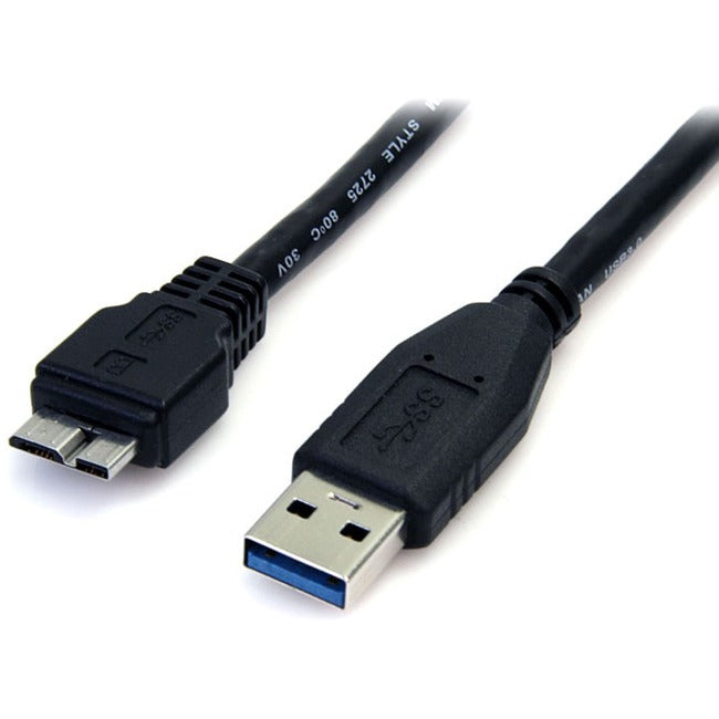 StarTech.com Câble noir SuperSpeed USB 3.0 de 0,5 m (1,5 pi) A vers Micro B - M/M