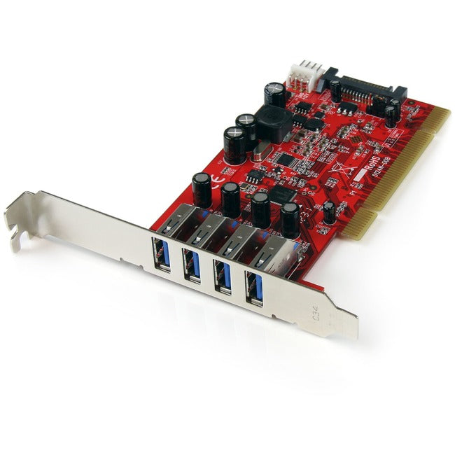StarTech.com Carte adaptateur 4 ports PCI SuperSpeed USB 3.0 avec alimentation SATA/SP4
