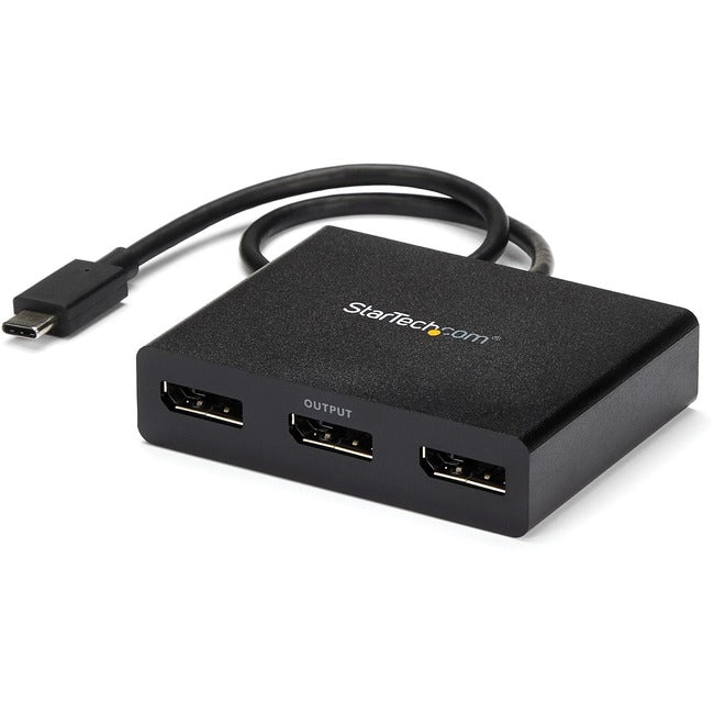 StarTech.com 3-Port Multi Monitor Adapter - USB-C to DisplayPort 1.2 Video Splitter - USB Type-C to DP MST Hub - TB3 Compatible - Windows