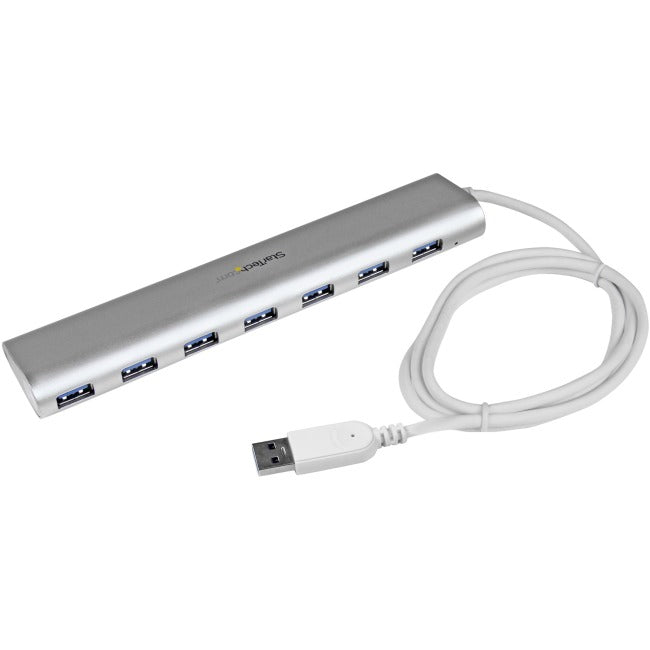 StarTech.com Hub USB 3.0 compact à 7 ports avec câble intégré - Hub USB en aluminium - Argent