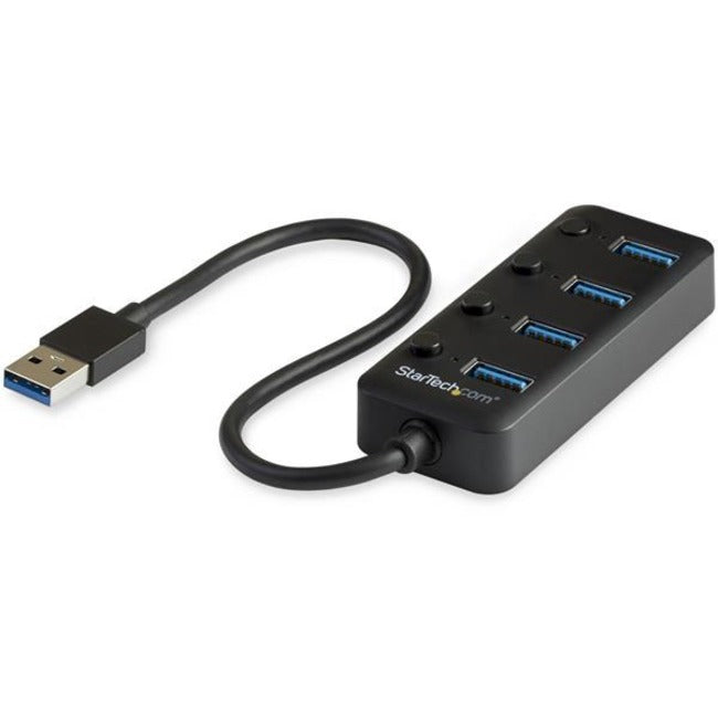 StarTech.com Hub USB 3.0 4 ports - USB Type-A vers 4x USB-A avec commutateurs de port marche/arrêt individuels - SuperSpeed 5 Gbit/s USB 3.1 Gen 1 - Alimentation par bus