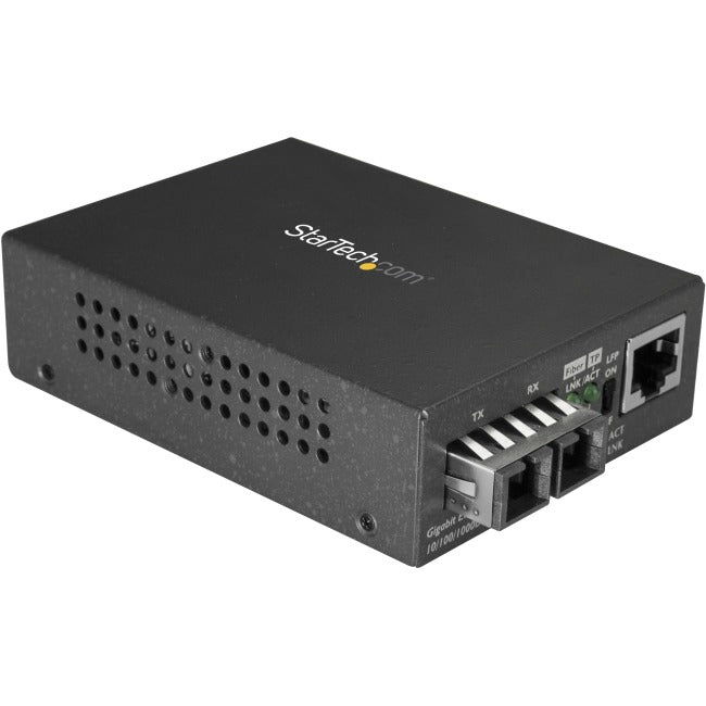 StarTech.com Convertisseur de média Ethernet fibre multimode SC - 1000BASE-SX Gigabit fibre optique vers pont cuivre - Réseau 10/100/1000 - 550 m