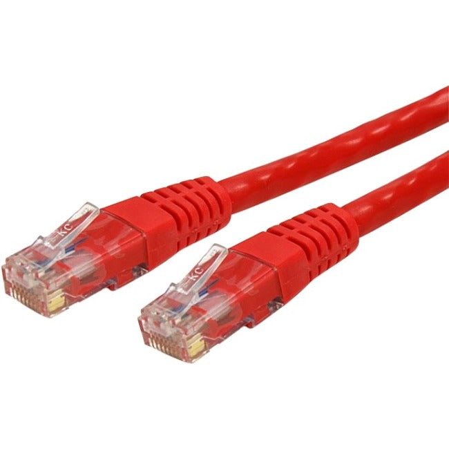 Câble Ethernet CAT6 de 50 pieds de StarTech.com - Gigabit moulé rouge - 100 W PoE UTP 650 MHz - Cordon de raccordement de catégorie 6 Câblage certifié UL/TIA