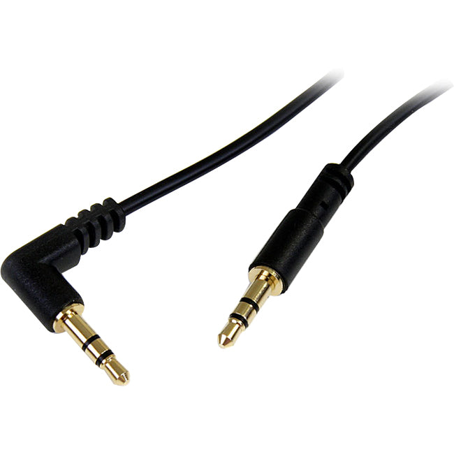 StarTech.com 3 ft Slim 3.5mm to Right Angle Stereo Audio Cable - M/M