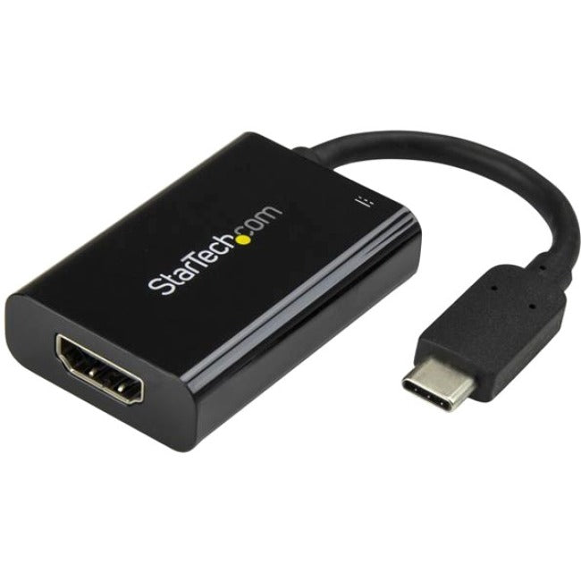 StarTech.com Adaptateur USB C vers HDMI 2.0 4K 60 Hz avec 60 W Power Delivery Pass-Through Charge - Convertisseur vidéo USB Type-C vers HDMI - Noir