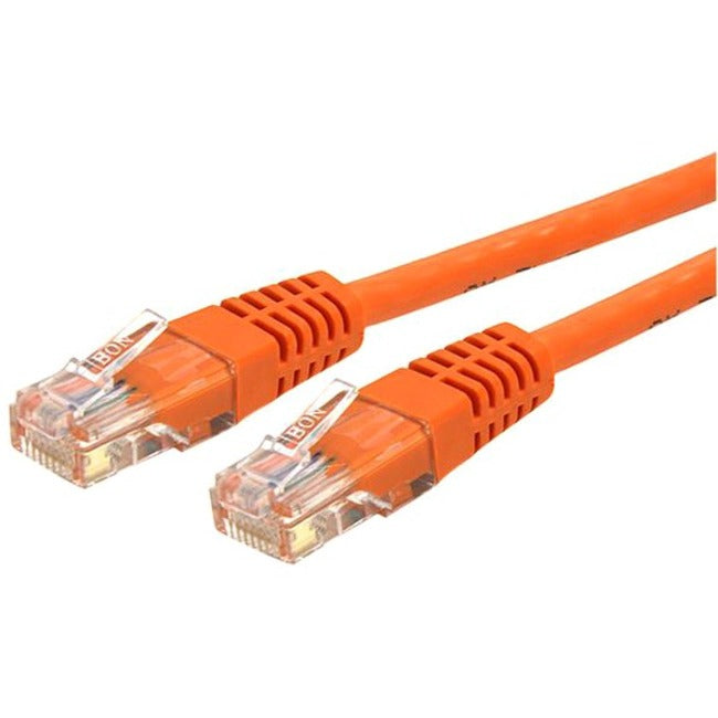 StarTech.com Câble Ethernet CAT6 de 25 pieds - Gigabit moulé orange - 100 W PoE UTP 650 MHz - Cordon de raccordement de catégorie 6 Câblage certifié UL/TIA