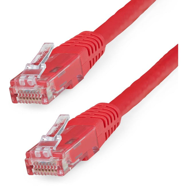 StarTech.com Câble Ethernet CAT6 1,8 m - Gigabit moulé rouge - 100 W PoE UTP 650 MHz - Cordon de raccordement de catégorie 6 Câblage certifié UL/TIA