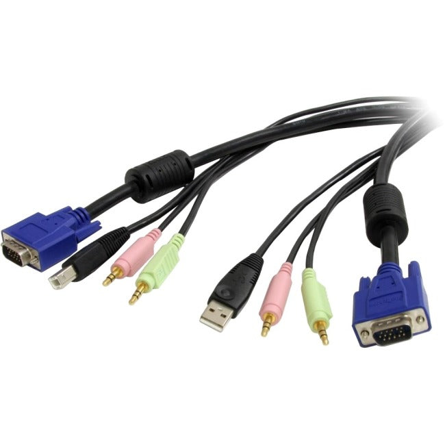 StarTech.com Câble KVM 4 en 1 USB VGA de 10 pi avec audio et microphone