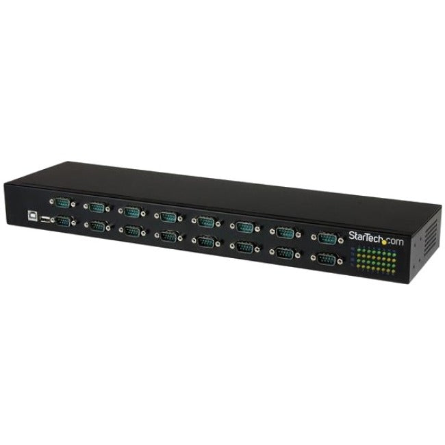 StarTech.com Hub USB vers série - 16 ports - Rétention de port COM - Montage en rack et connexion en série - Hub FTDI USB vers RS232