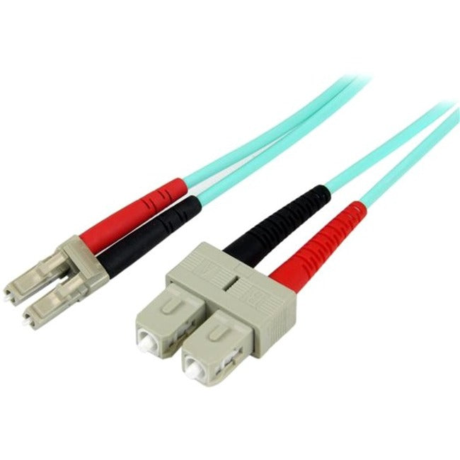StarTech.com 5m Fiber Optic Cable - 10 Gb Aqua - Multimode Duplex 50/125 - LSZH - LC/SC - OM3 - LC to SC Fiber Patch Cable