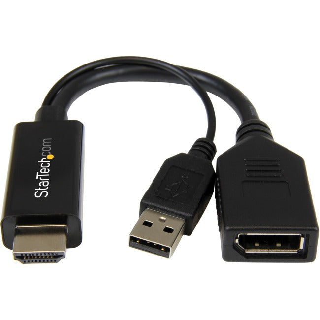 StarTech.com Adaptateur HDMI vers DisplayPort - 4K 30 Hz - Convertisseur HDMI vers DisplayPort - Adaptateur compact HDMI vers DP - Alimenté par USB