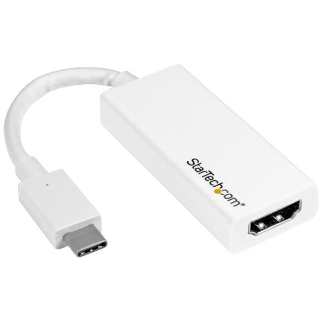 StarTech.com Adaptateur USB-C vers HDMI - Blanc - 4K 60 Hz - Compatible Thunderbolt 3 - Adaptateur USB-C - Convertisseur de clé USB Type C vers HDMI