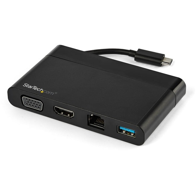 StarTech.com Adaptateur multiport USB C avec HDMI, VGA, Ethernet Gb et USB - Adaptateur USB C vers HDMI 4K ou VGA 1080p Mini Dock Hub - Station d'accueil de voyage