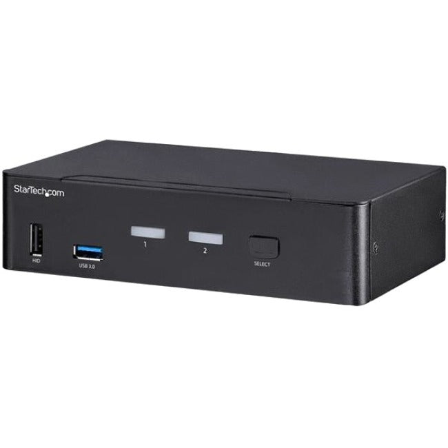 StarTech.com Commutateur KVM DisplayPort 2 ports - 4K 60 Hz - Affichage simple - Commutateur KVM USB UHD DP 1.2 avec concentrateur USB 3.0 et audio - Conforme à la TAA