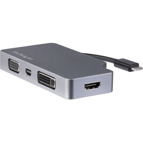 StarTech.com Adaptateur vidéo multiport USB C 4K 60 Hz/1080p - Adaptateur de moniteur USB Type C vers HDMI, VGA, DVI ou Mini DisplayPort - Gris sidéral