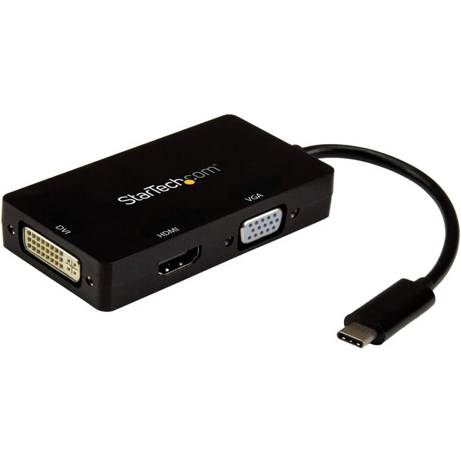 StarTech.com Adaptateur d'affichage vidéo multiport 4K USB C vers HDMI, VGA et DVI pour ordinateur portable et moniteur Mac/Windows (CDPVGDVHDBP)