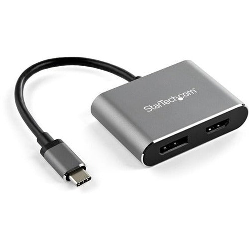 StarTech.com USB C Multiport Video Adapter - 4K 60Hz USB-C to HDMI 2.0 or DisplayPort 1.2 Monitor Adapter - HBR2 HDR - USB Type-C 2-in-1