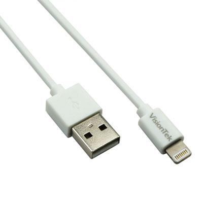 Câble MFI VisionTek Lightning vers USB blanc de 1 mètre (900862)