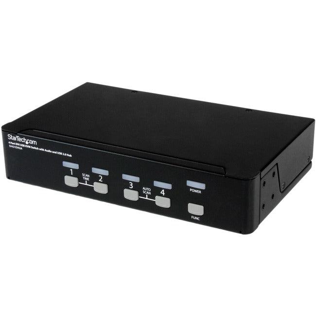 StarTech.com StarTech.com 4 Port DVI + USB KVM Switch with Audio - KVM switch - USB 2.0 Hub - 2 ports - 1 local user - 1U