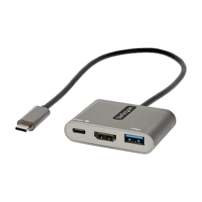 Adaptateur de voyage multiport Startech Usb C avec vidéo HDMI 4k 30hz - Câble 13 pouces - Usb-a 5gbps/u