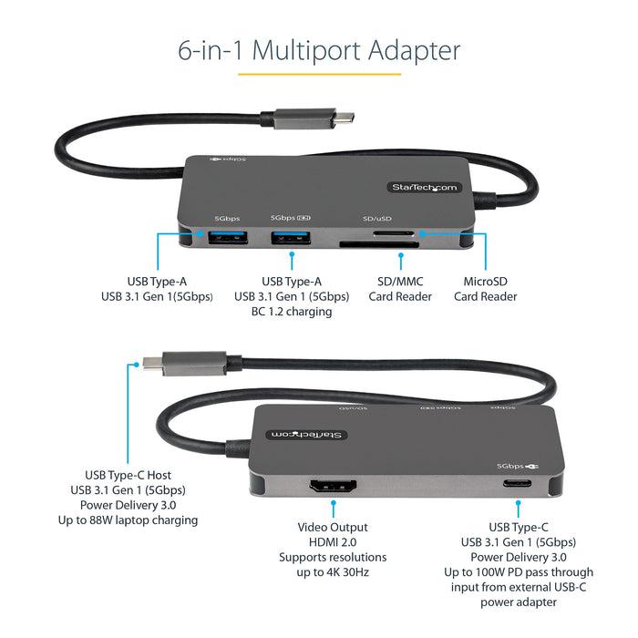 Startech.com Ltd Usb C Multiport Adapter-4k Hdmi/pd/usb