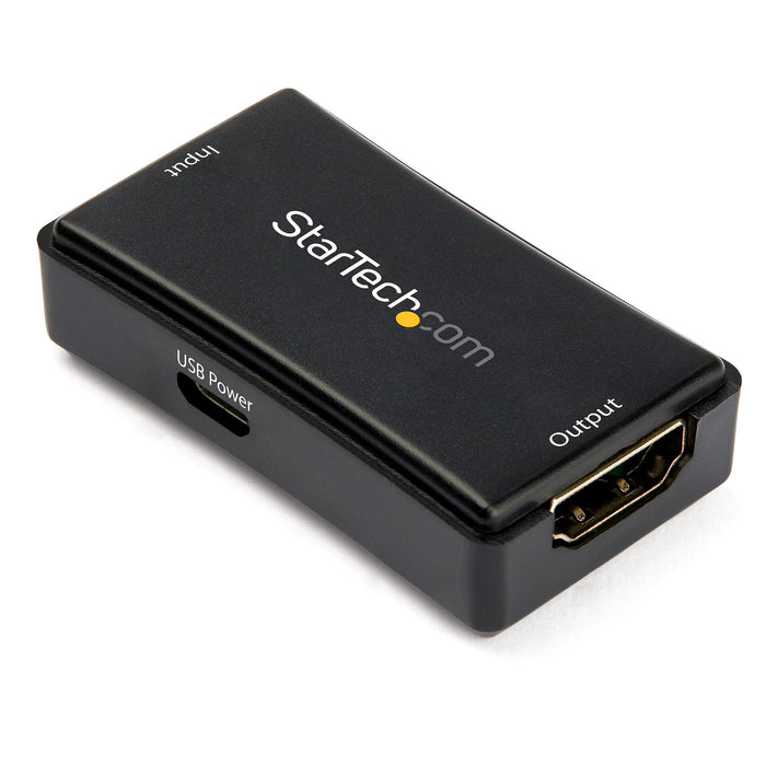 StarTech.com Amplificateur de signal HDMI 45 pieds / 14 m - 4K 60 Hz - Alimenté par USB - Répéteur et amplificateur en ligne HDMI - Prise en charge audio 7.1 (HDBOOST4K2)