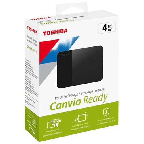 Toshiba Canvio Ready Portable External Usb 3.0, 4TB - Black