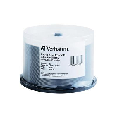Verbatim 94854 DVD-R White Inkjet Hub 16x Pk50