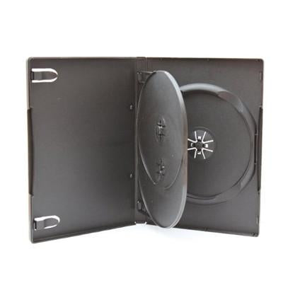 Quad DVD case black with flip